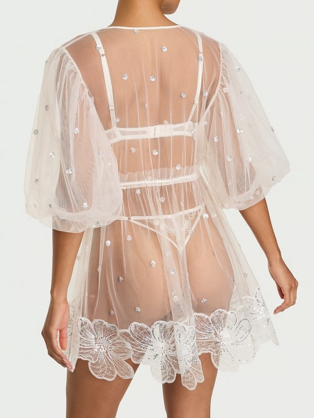 Dream Angels Atelier x Victoria's Secret Bridal Embellished Tulle Short Robe - Picture 2 of 7